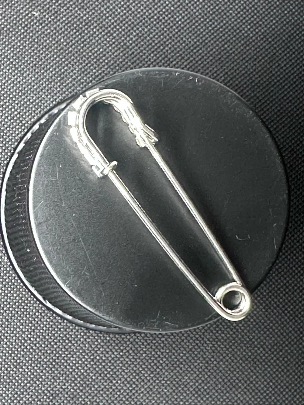 Silver Safety Pin Brooch with Purple Crystals